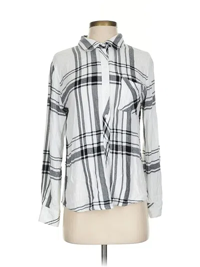 Pre-owned Rails Long Sleeve Blouse In Silver