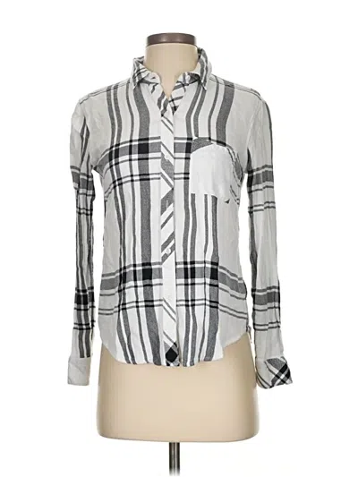 Pre-owned Rails Long Sleeve Blouse In Silver