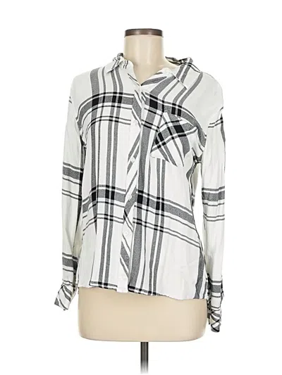 Pre-owned Rails Long Sleeve Blouse In Silver