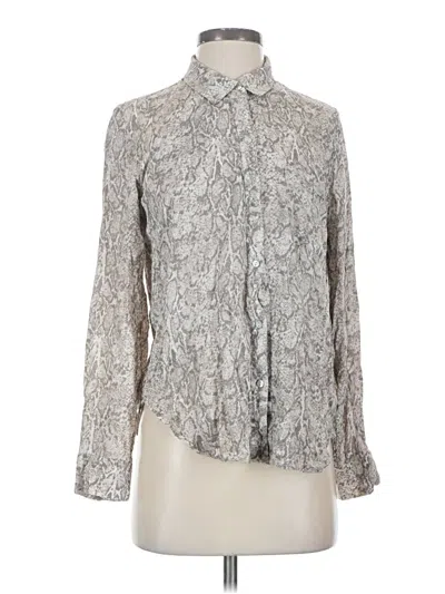 Pre-owned Rails Long Sleeve Blouse In Silver