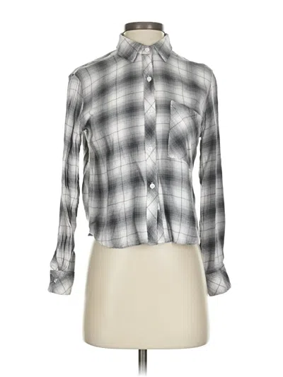 Pre-owned Rails Long Sleeve Blouse In Silver