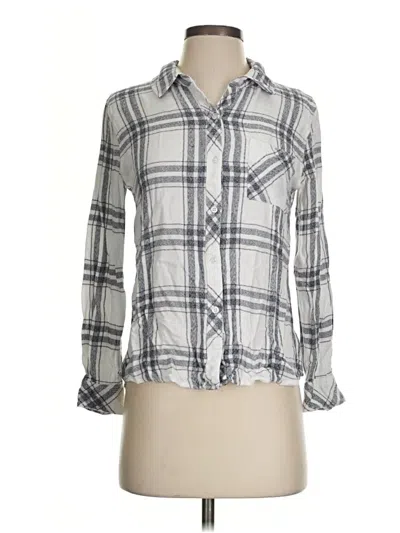 Pre-owned Rails Long Sleeve Blouse In Silver
