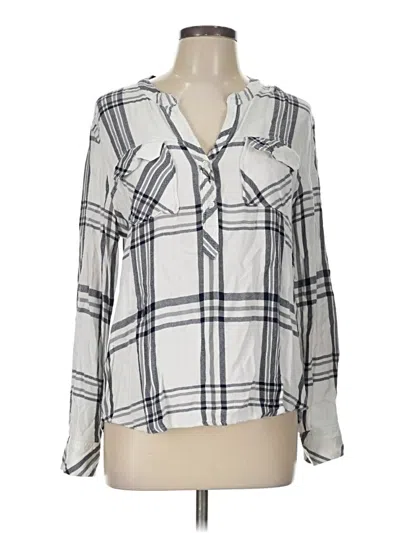 Pre-owned Rails Long Sleeve Blouse In Silver