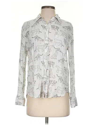 Pre-owned Rails Long Sleeve Blouse In Silver