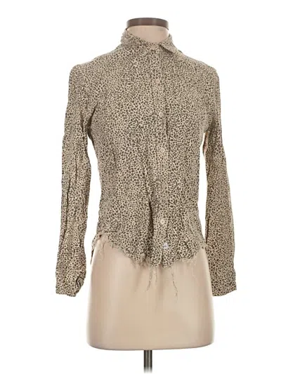 Pre-owned Rails Long Sleeve Blouse In Tan