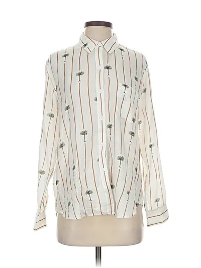 Pre-owned Rails Long Sleeve Blouse In White