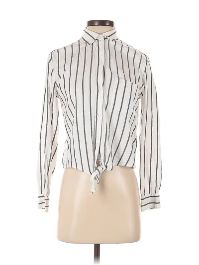 Pre-owned Rails Long Sleeve Blouse In White