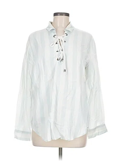 Pre-owned Rails Long Sleeve Blouse In White
