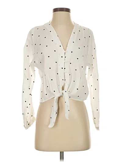 Pre-owned Rails Long Sleeve Blouse In White