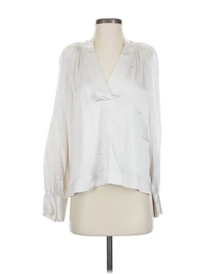 Pre-owned Rails Long Sleeve Blouse In White