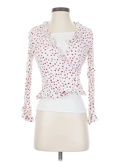 Pre-owned Rails Long Sleeve Blouse In White