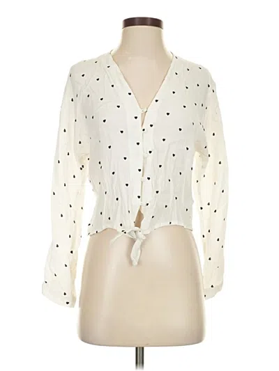 Pre-owned Rails Long Sleeve Blouse In White