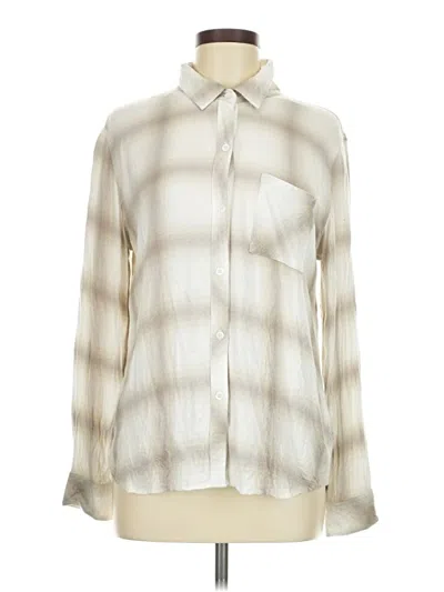 Pre-owned Rails Long Sleeve Blouse In White