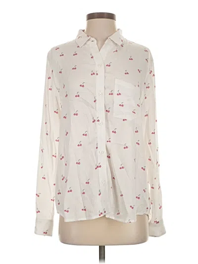 Pre-owned Rails Long Sleeve Blouse In White