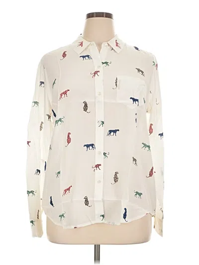 Pre-owned Rails Long Sleeve Blouse In White