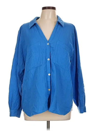 Pre-owned Rails Long Sleeve Button Down Shirt In Blue