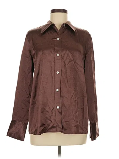 Pre-owned Rails Long Sleeve Button Down Shirt In Brown
