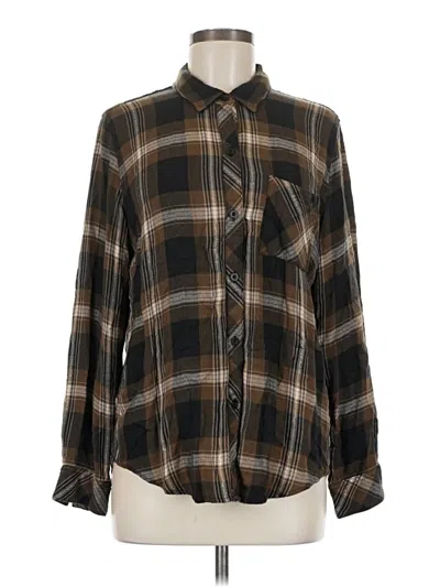 Pre-owned Rails Long Sleeve Button Down Shirt In Brown