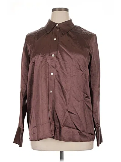Pre-owned Rails Long Sleeve Button Down Shirt In Brown