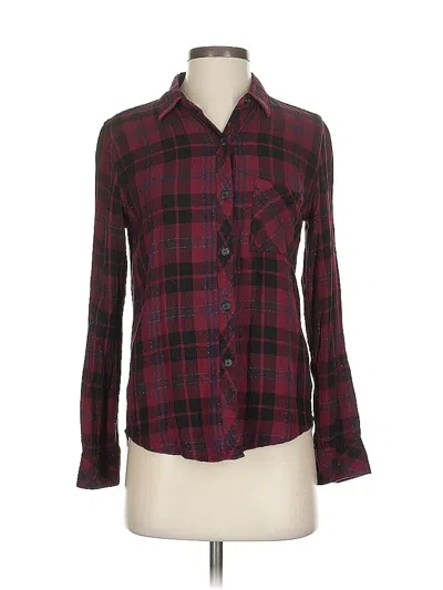 Pre-owned Rails Long Sleeve Button Down Shirt In Burgundy