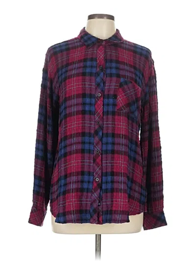 Pre-owned Rails Long Sleeve Button Down Shirt In Burgundy