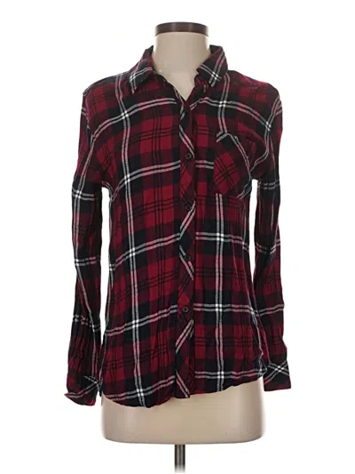 Pre-owned Rails Long Sleeve Button Down Shirt In Burgundy