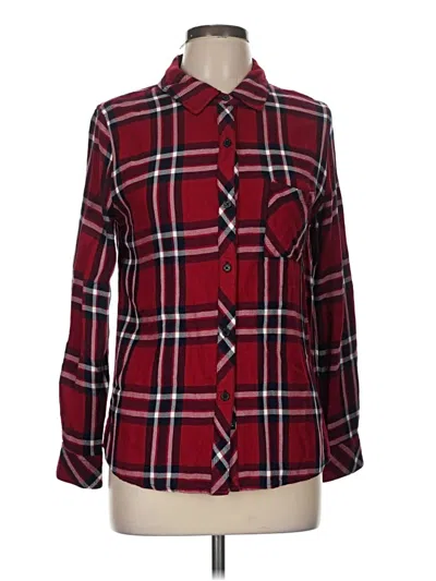 Pre-owned Rails Long Sleeve Button Down Shirt In Burgundy