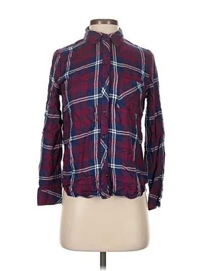 Pre-owned Rails Long Sleeve Button Down Shirt In Burgundy