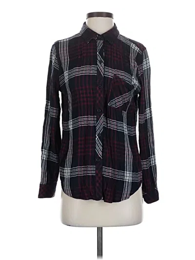 Pre-owned Rails Long Sleeve Button Down Shirt In Burgundy