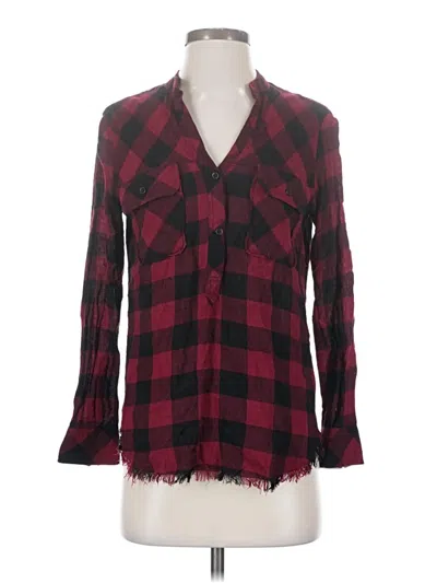 Pre-owned Rails Long Sleeve Button Down Shirt In Burgundy