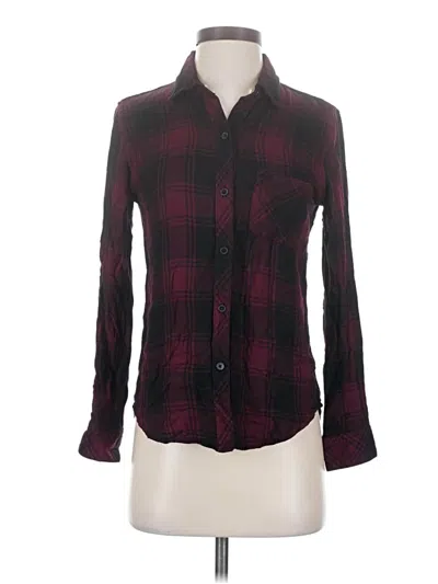 Pre-owned Rails Long Sleeve Button Down Shirt In Burgundy