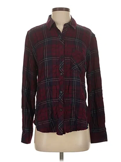 Pre-owned Rails Long Sleeve Button Down Shirt In Burgundy