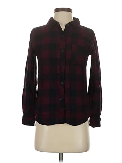 Pre-owned Rails Long Sleeve Button Down Shirt In Burgundy