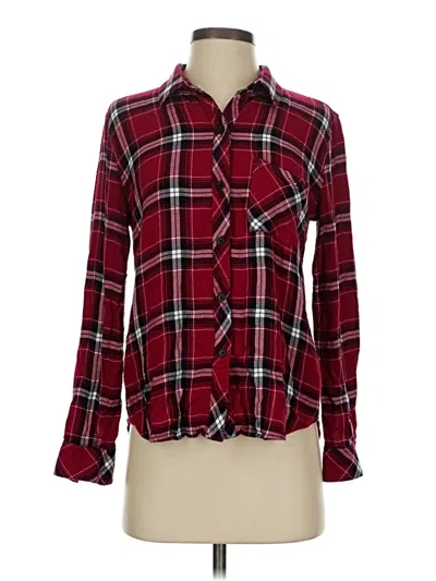Pre-owned Rails Long Sleeve Button Down Shirt In Burgundy