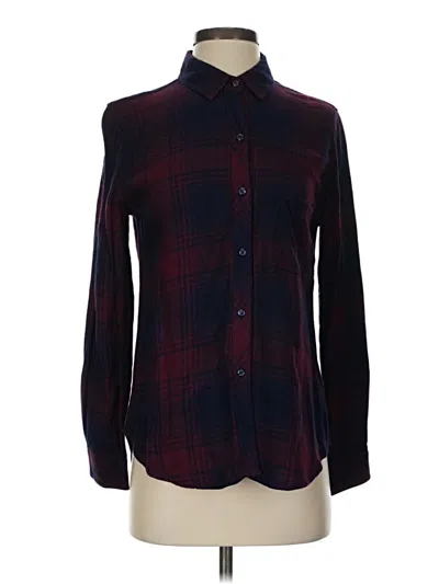 Pre-owned Rails Long Sleeve Button Down Shirt In Burgundy