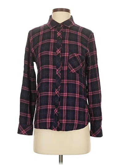 Pre-owned Rails Long Sleeve Button Down Shirt In Burgundy
