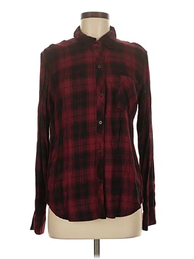 Pre-owned Rails Long Sleeve Button Down Shirt In Burgundy