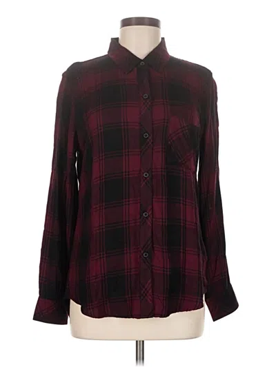 Pre-owned Rails Long Sleeve Button Down Shirt In Burgundy