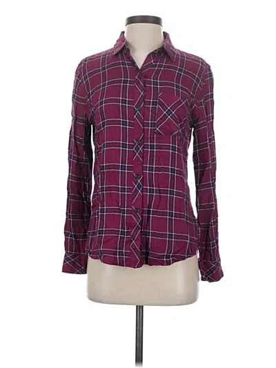 Pre-owned Rails Long Sleeve Button Down Shirt In Burgundy