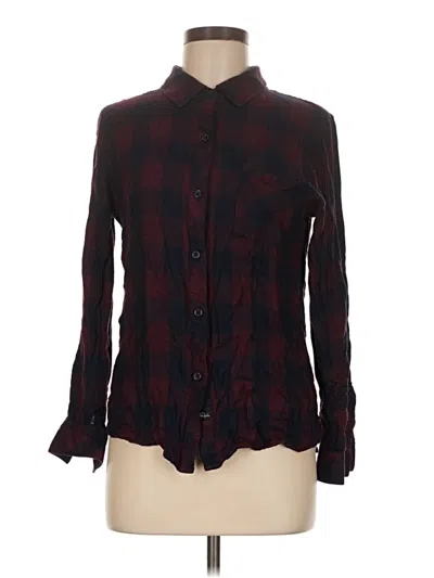 Pre-owned Rails Long Sleeve Button Down Shirt In Burgundy
