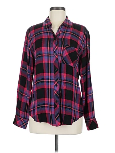 Pre-owned Rails Long Sleeve Button Down Shirt In Burgundy