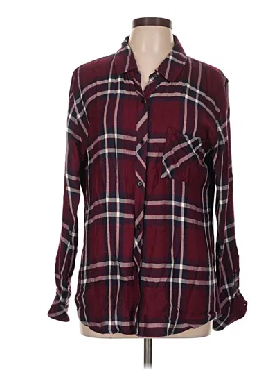 Pre-owned Rails Long Sleeve Button Down Shirt In Burgundy