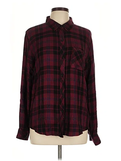 Pre-owned Rails Long Sleeve Button Down Shirt In Burgundy