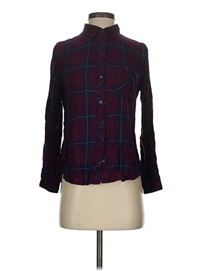 Pre-owned Rails Long Sleeve Button Down Shirt In Burgundy