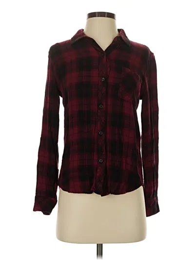 Pre-owned Rails Long Sleeve Button Down Shirt In Burgundy