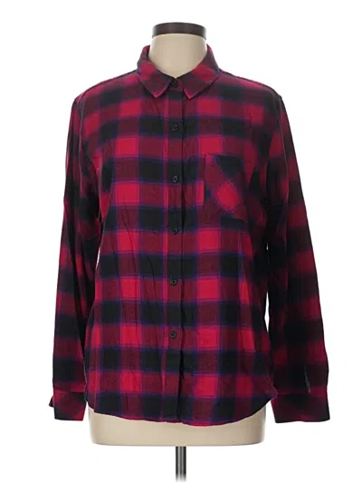 Pre-owned Rails Long Sleeve Button Down Shirt In Burgundy