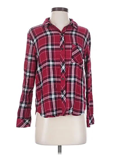 Pre-owned Rails Long Sleeve Button Down Shirt In Burgundy