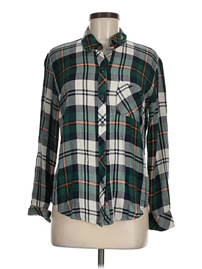 Pre-owned Rails Long Sleeve Button Down Shirt In Green