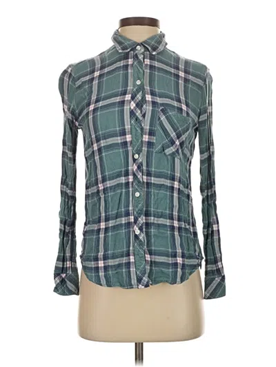 Pre-owned Rails Long Sleeve Button Down Shirt In Green