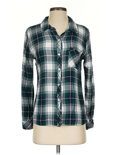Pre-owned Rails Long Sleeve Button Down Shirt In Green